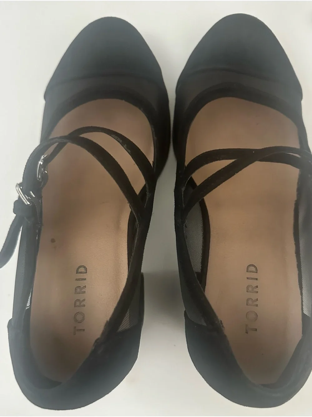 torrid Black Mesh & Suede Mary Jane Block Heels